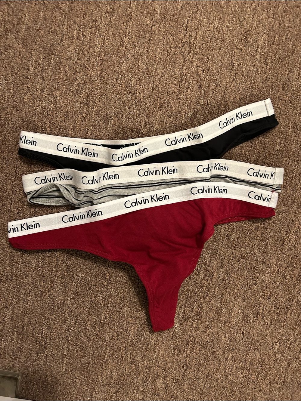 Calvin Klein Thong Bottoms - Black, Gray, Red